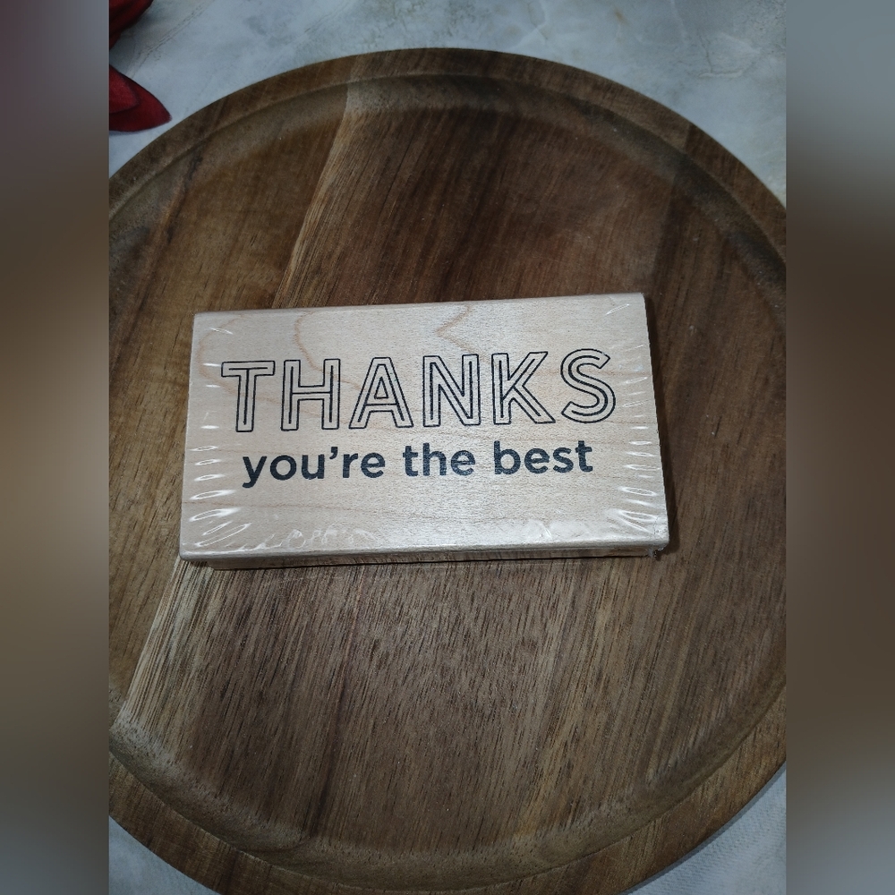 Recollections Wood Stamp – “THANKS You’re the Best” | New Sealed